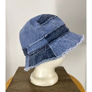 David and Young denim cotton patchwork bucket hat.